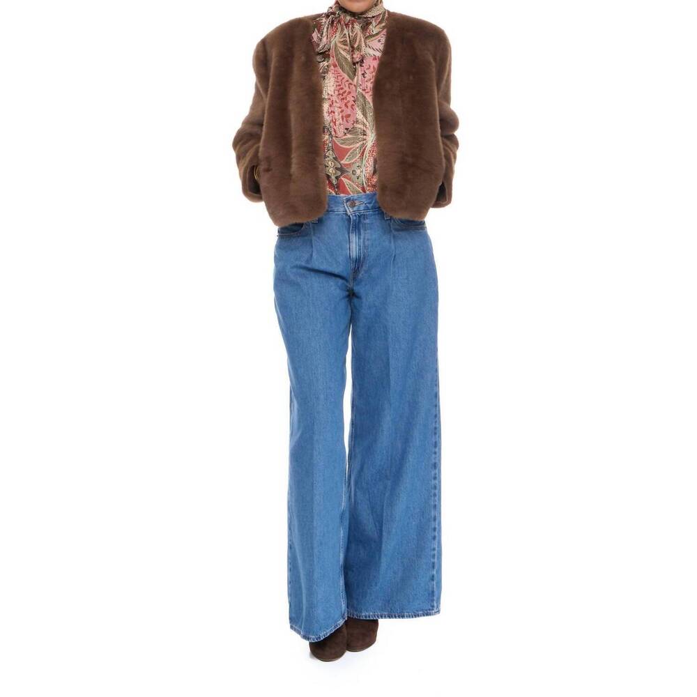 NEW LUCY PARIS plaza faux fur jacket in brown - Picture 3 of 5